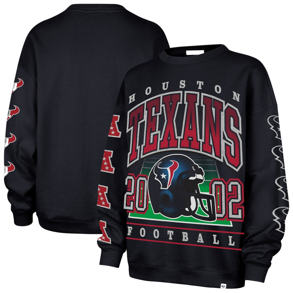 Houston Texans '47 Women's Go Big Oversized Pullover Sweatshirt - Navy for sale
