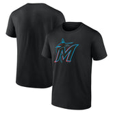 Miami Marlins Profile Big & Tall Primary Logo T-Shirt - Black