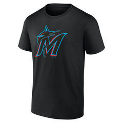 Miami Marlins Profile Big & Tall Primary Logo T-Shirt - Black