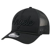 Los Angeles Angels City Initial 9FORTY A-Frame M-Crown Adjustable Trucker Hat - Black | New Era