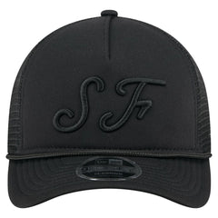 San Francisco Giants City Initial 9FORTY A-Frame M-Crown Adjustable Trucker Hat - Black | New Era