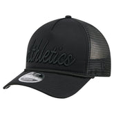 Athletics City Initial 9FORTY A-Frame M-Crown Adjustable Trucker Hat - Black | New Era