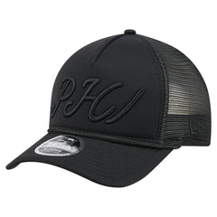 Philadelphia Phillies City Initial 9FORTY A-Frame M-Crown Adjustable Trucker Hat - Black | New Era