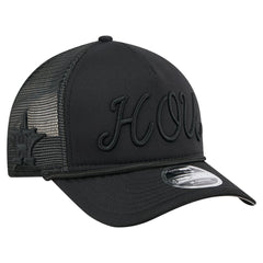 Houston Astros City Initial 9FORTY A-Frame M-Crown Adjustable Trucker Hat - Black | New Era
