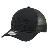 Texas Rangers City Initial 9FORTY A-Frame M-Crown Adjustable Trucker Hat - Black | New Era