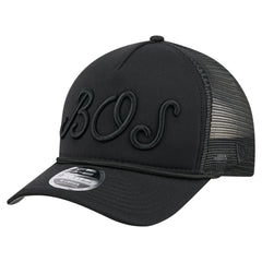 Boston Red Sox City Initial 9FORTY A-Frame M-Crown Adjustable Trucker Hat - Black | New Era