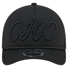 Chicago Cubs City Initial 9FORTY A-Frame M-Crown Adjustable Trucker Hat - Black | New Era