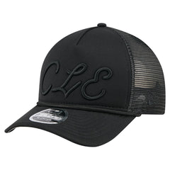 Cleveland Guardians City Initial 9FORTY A-Frame M-Crown Adjustable Trucker Hat - Black | New Era