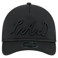 Los Angeles Dodgers City Initial 9FORTY A-Frame M-Crown Adjustable Trucker Hat - Black | New Era