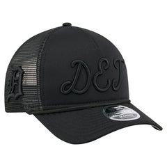 Detroit Tigers City Initial 9FORTY A-Frame M-Crown Adjustable Trucker Hat - Black | New Era
