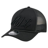 Milwaukee Brewers City Initial 9FORTY A-Frame M-Crown Adjustable Trucker Hat - Black | New Era