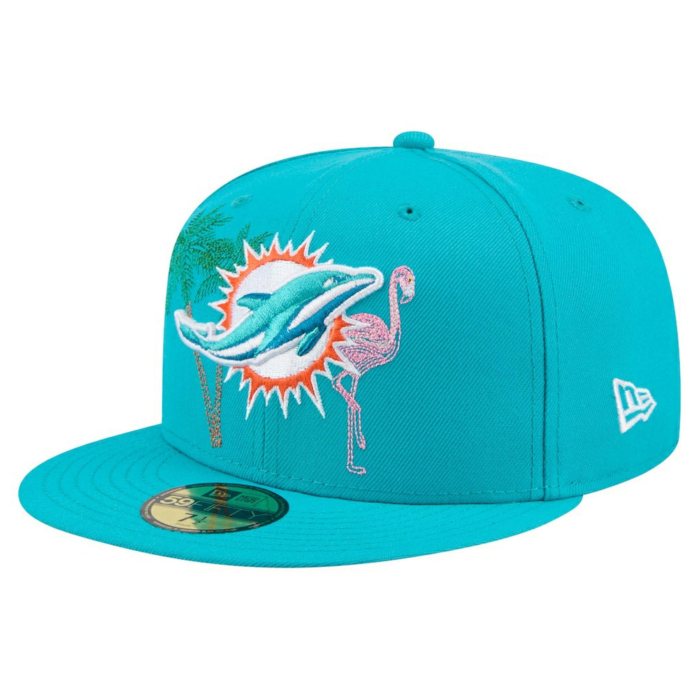 Miami Dolphins New Era State Stitch 59FIFTY Fitted Hat - Aqua cheap