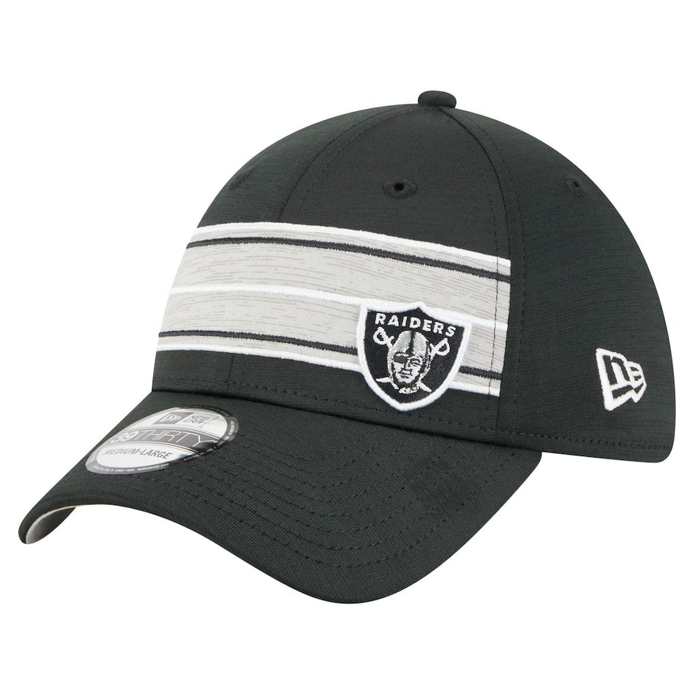Las Vegas Raiders New Era Stripes 39THIRTY Flex Hat - Black cheap