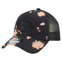 San Francisco 49ers New Era Bleached 9FORTY A-Frame Adjustable Hat - Black on sale