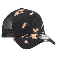 Miami Dolphins New Era Bleached 9FORTY A-Frame Adjustable Hat - Black discount