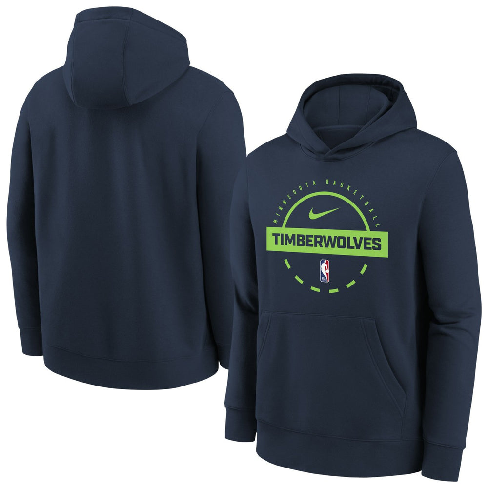 Minnesota Timberwolves Youth 2025/26 Club Fleece Practice Hoodie - Navy | Nike outlet