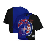 Chicago Cubs Women's Upcycled Colorblocked Boxy Cropped T-Shirt - Royal | New Era