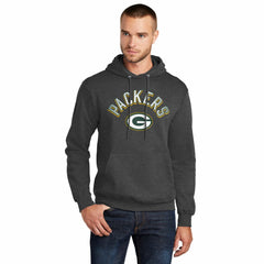 Green Bay Packers Starter Arch Over Logo Pullover Hoodie - Charcoal discount
