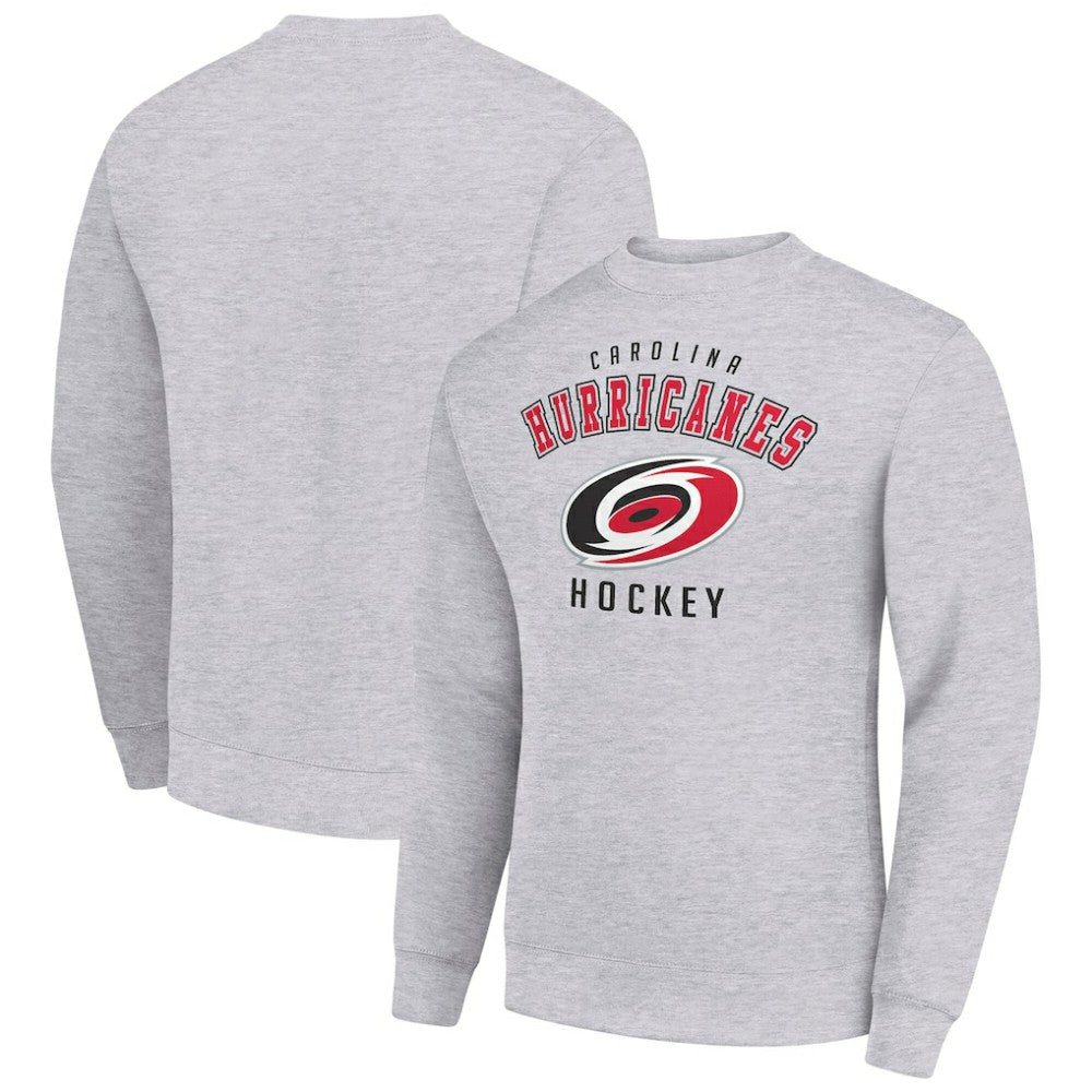Carolina Hurricanes Men's Starter Team Logo Fleece Pullover Sweatshirt Heather Gray