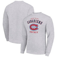 Montreal Canadiens Men's Starter Team Logo Fleece Pullover Sweatshirt Heather Gray