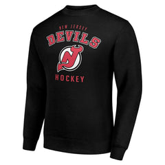 New Jersey Devils Men's Starter Team Logo Fleece Pullover Sweatshirt Black