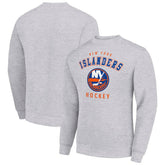 New York Islanders Men's Starter Team Logo Fleece Pullover Sweatshirt Heather Gray