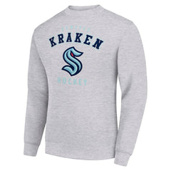 Seattle Kraken Men's Starter Team Logo Fleece Pullover Sweatshirt Heather Gray