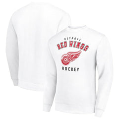 Detroit Red Wings Men's Starter Team Logo Fleece Pullover Sweatshirt White