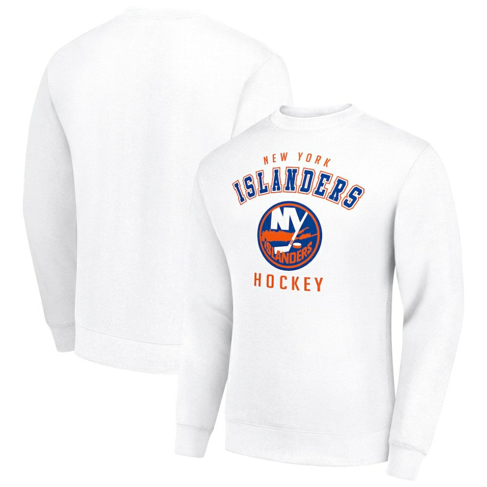 New York Islanders Men's Starter Team Logo Fleece Pullover Sweatshirt White