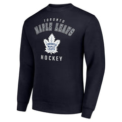 Toronto Maple Leafs Men's Starter Team Logo Fleece Pullover Sweatshirt Navy