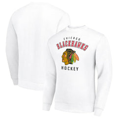 Chicago Blackhawks Men's Starter Team Logo Fleece Pullover Sweatshirt White