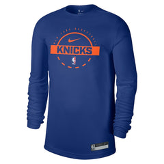 New York Knicks 2025/26 On-Court Flare Dri-FIT Practice Long Sleeve Tri-Blend T-Shirt - Blue | Nike cheap