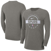 San Antonio Spurs Authentic Long Sleeve Practice T-Shirt - Charcoal | Nike sale