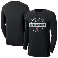 Minnesota Timberwolves Authentic Long Sleeve Practice T-Shirt - Black | Nike cheap