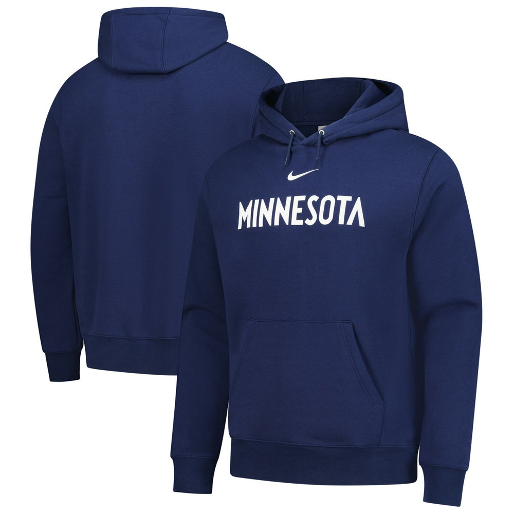 Minnesota Timberwolves Sportswear Essential Wordmark Club Hoodie - Navy | Nike on sale