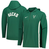 Milwaukee Bucks Authentic On Court Zone Quarter-Zip Dri-FIT Hoodie Jacket - Hunter Green | Nike for sale
