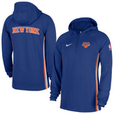 New York Knicks Authentic On Court Zone Quarter-Zip Dri-FIT Hoodie Jacket - Blue | Nike shop
