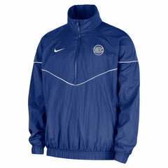 New York Knicks Courtside Windrunner Woven Half-Zip Hooded Jacket - Blue | Nike for sale