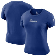 Golden State Warriors Women's Courtside Modest Cropped Tri-Blend T-Shirt sale - Royal | Nike for sale
