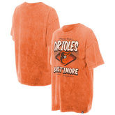 Baltimore Orioles Women's Mineral Wash Oversized T-Shirt - Orange | New Era