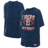 Detroit Tigers Women's Mineral Wash Oversized T-Shirt - Navy | New Era