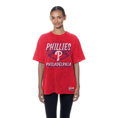 Philadelphia Phillies Women's Mineral Wash Oversized T-Shirt - Red | New Era