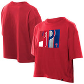 Philadelphia Phillies Women's Boxy Foil Logo T-Shirt - Red | New Era