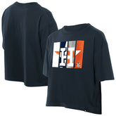 Houston Astros Women's Boxy Foil Logo T-Shirt - Navy | New Era