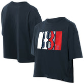 Boston Red Sox Women's Boxy Foil Logo T-Shirt - Navy | New Era
