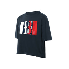 Boston Red Sox Women's Boxy Foil Logo T-Shirt - Navy | New Era