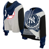 New York Yankees Women's Upcycled Color Block Cropped Boxy Hoodie | New Era
