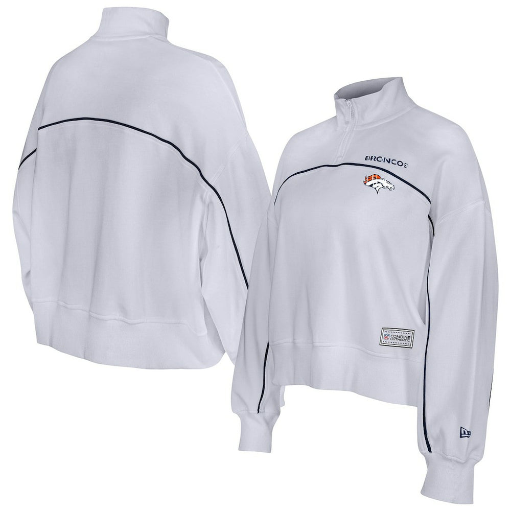 New Era Denver Broncos Female Adult White Functional Fandom Quarter-Zip Sweatshirt online
