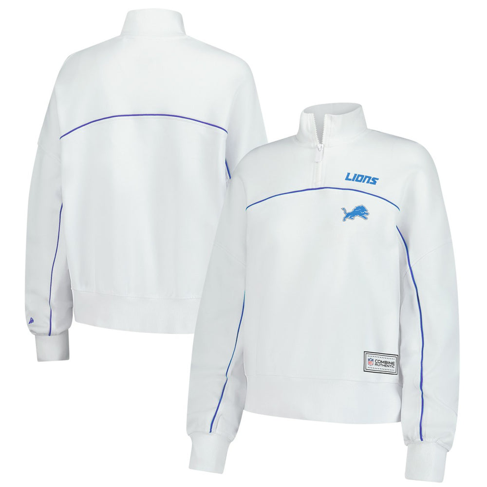 New Era Detroit Lions Female Adult White Functional Fandom Quarter-Zip Sweatshirt on sale