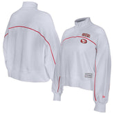 New Era San Francisco 49ers Female Adult White Functional Fandom Quarter-Zip Sweatshirt for sale